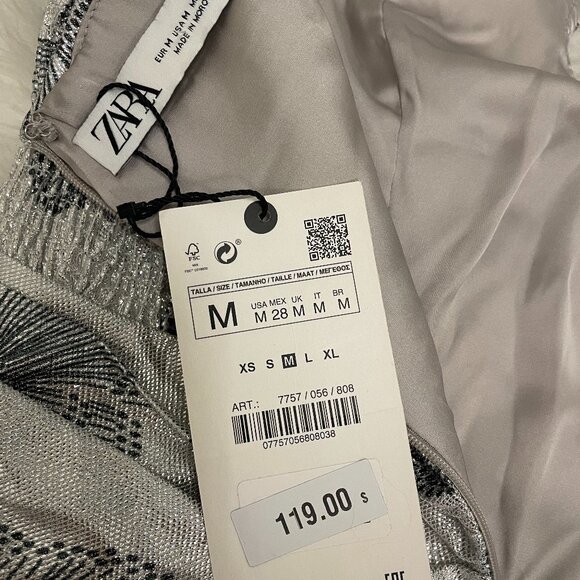 ZARA | New With Tags Silver Dress | Medium - Picture 8 of 16